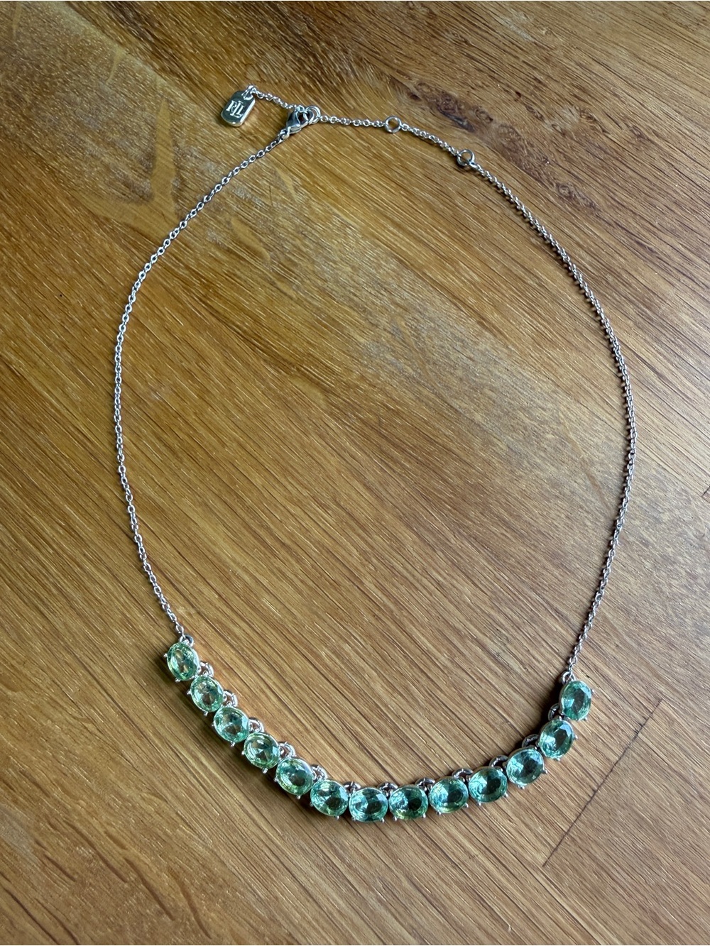Ralph Lauren Sterling Silver Aquamarine Stone Necklace